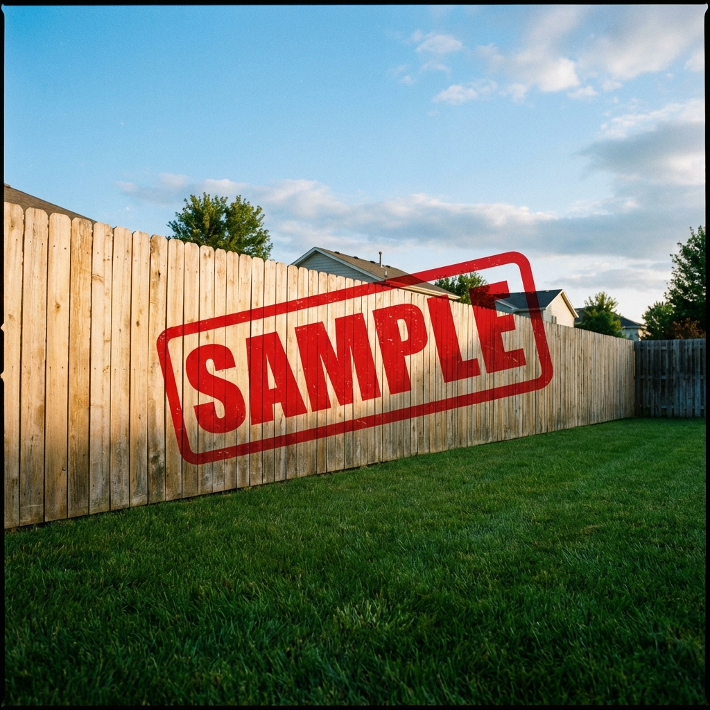 Sample fence photo showing wide angle view